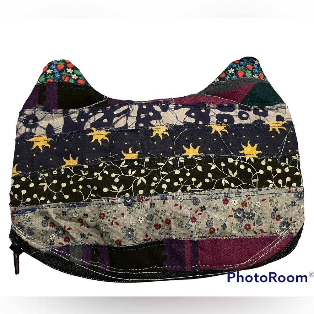 Handmade OOAK little pouch pochette cat scrap art fabric - Picture 2 of 2